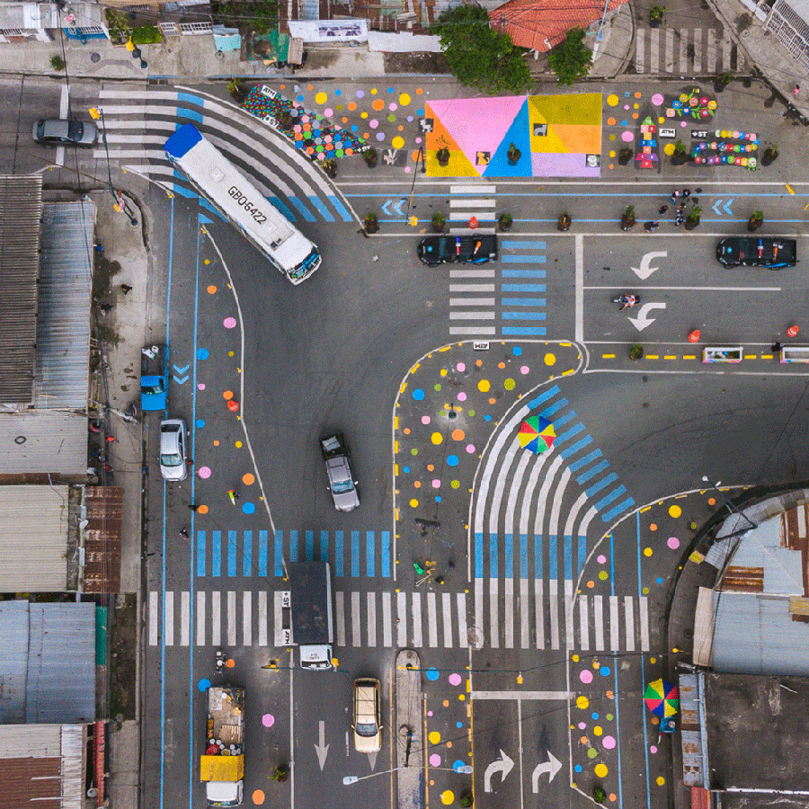 BP Fairbanks, VA aerial shot before the Asphalt Art project