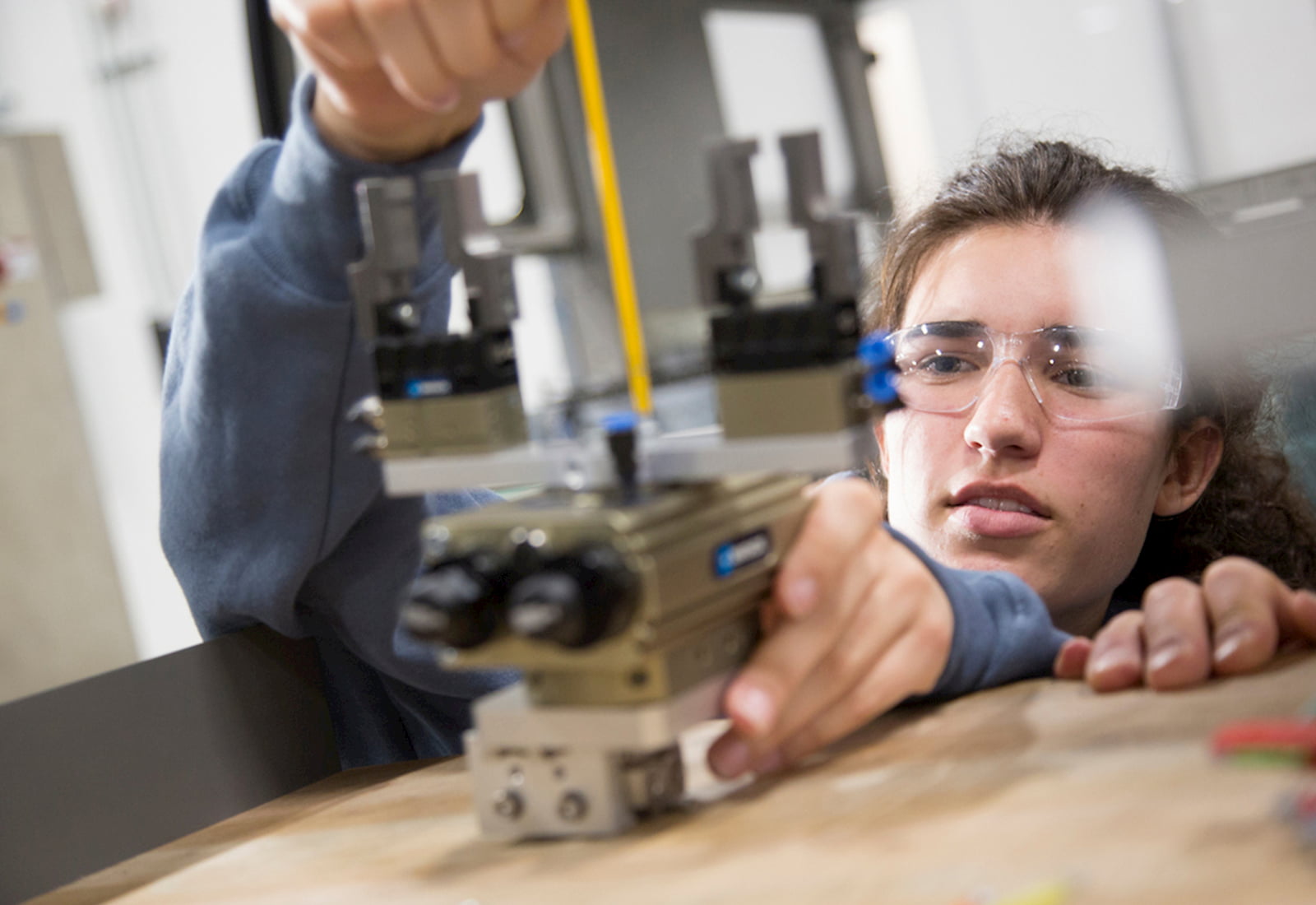 A student in Denver, CO's CareerWise program, a partner with Bloomberg's Career and Technical Education initiative.