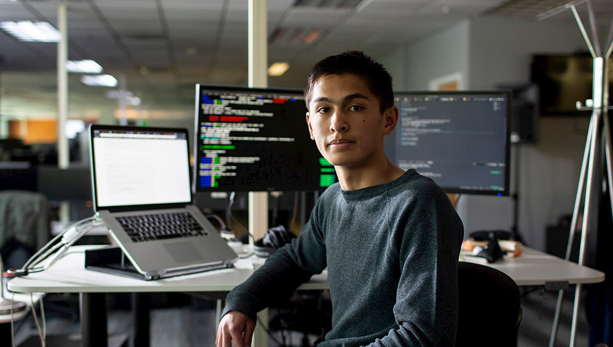 A student in the CareerWise training program in Denver, CO, a partner with Bloomberg's Career and Technical Education initiative.