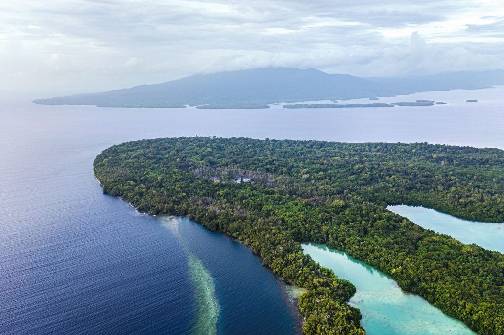 Drone aerial shot of ocean